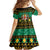 Personalised Jamaica Christmas Kid Short Sleeve Dress Jamaican Coat Of Arms Xmas Vibes - Wonder Print Shop