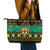 Personalised Jamaica Christmas Leather Tote Bag Jamaican Coat Of Arms Xmas Vibes - Wonder Print Shop