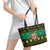 Personalised Jamaica Christmas Leather Tote Bag Jamaican Coat Of Arms Xmas Vibes - Wonder Print Shop