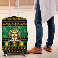 Personalised Jamaica Christmas Luggage Cover Jamaican Coat Of Arms Xmas Vibes - Wonder Print Shop