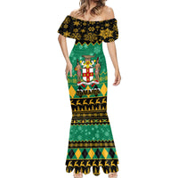 Personalised Jamaica Christmas Mermaid Dress Jamaican Coat Of Arms Xmas Vibes - Wonder Print Shop