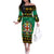 Personalised Jamaica Christmas Off The Shoulder Long Sleeve Dress Jamaican Coat Of Arms Xmas Vibes - Wonder Print Shop