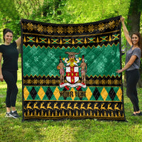 Personalised Jamaica Christmas Quilt Jamaican Coat Of Arms Xmas Vibes - Wonder Print Shop