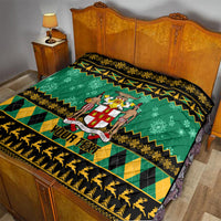 Personalised Jamaica Christmas Quilt Jamaican Coat Of Arms Xmas Vibes - Wonder Print Shop