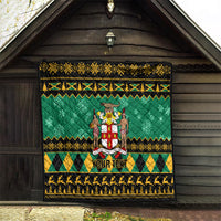 Personalised Jamaica Christmas Quilt Jamaican Coat Of Arms Xmas Vibes - Wonder Print Shop