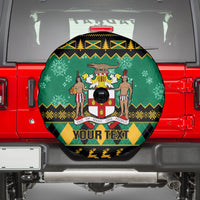 Personalised Jamaica Christmas Spare Tire Cover Jamaican Coat Of Arms Xmas Vibes - Wonder Print Shop