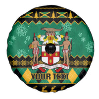 Personalised Jamaica Christmas Spare Tire Cover Jamaican Coat Of Arms Xmas Vibes - Wonder Print Shop