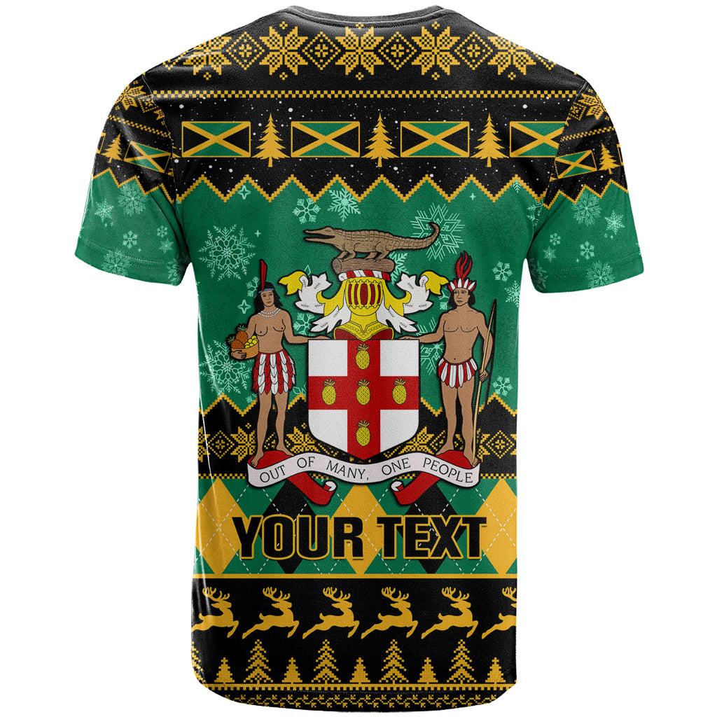 Personalised Jamaica Christmas T Shirt Jamaican Coat Of Arms Xmas Vibes - Wonder Print Shop