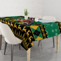 Personalised Jamaica Christmas Tablecloth Jamaican Coat Of Arms Xmas Vibes - Wonder Print Shop