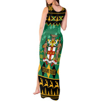 Personalised Jamaica Christmas Tank Maxi Dress Jamaican Coat Of Arms Xmas Vibes - Wonder Print Shop