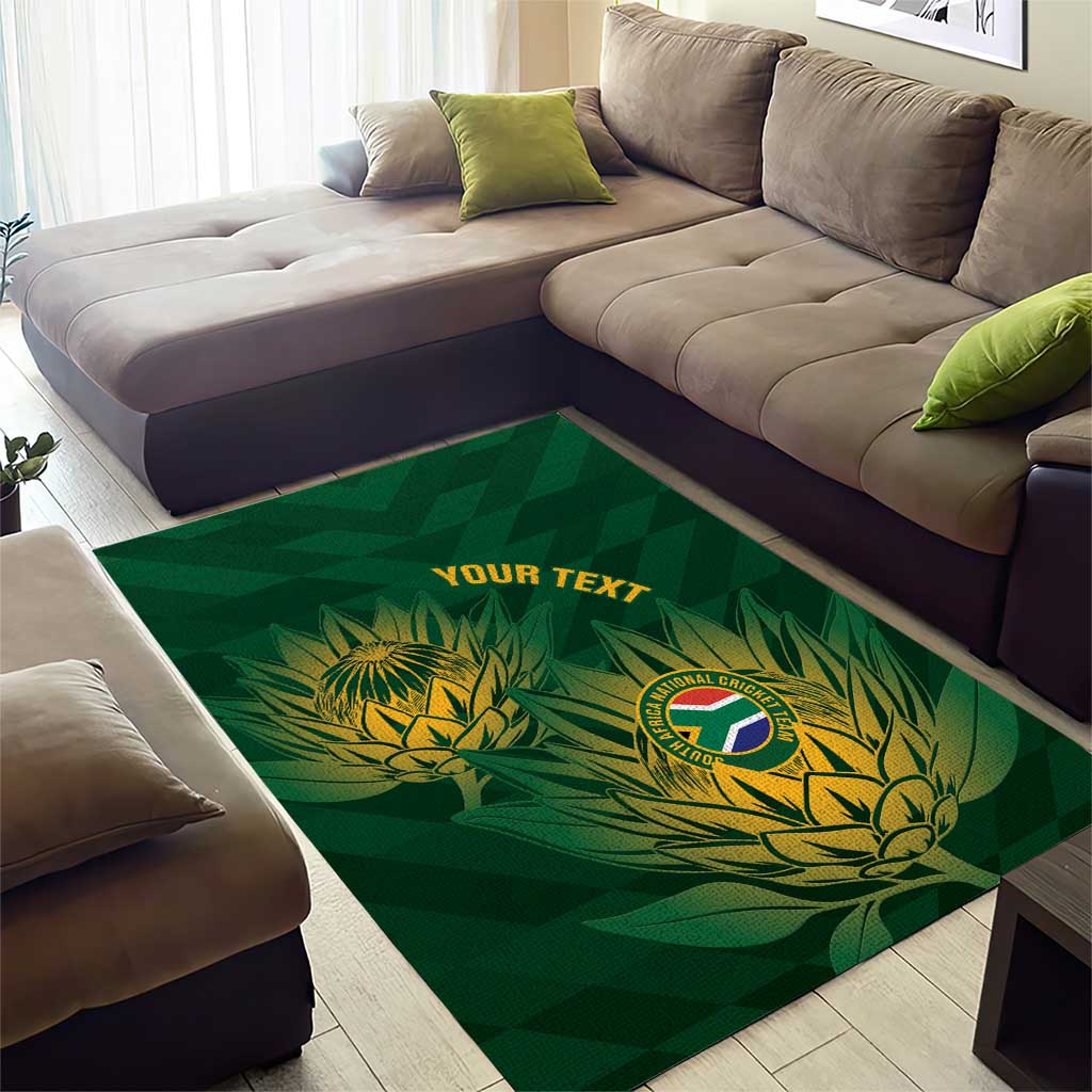 Custom South Africa Cricket Area Rug Go Champions Proteas - Wonder Print Shop
