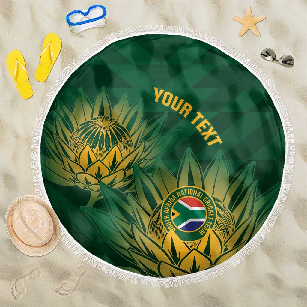 Custom South Africa Cricket Beach Blanket Go Champions Proteas - Wonder Print Shop