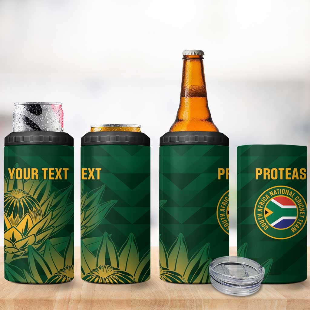 Custom South Africa Cricket 4 in 1 Can Cooler Tumbler Go Champions Proteas - Wonder Print Shop