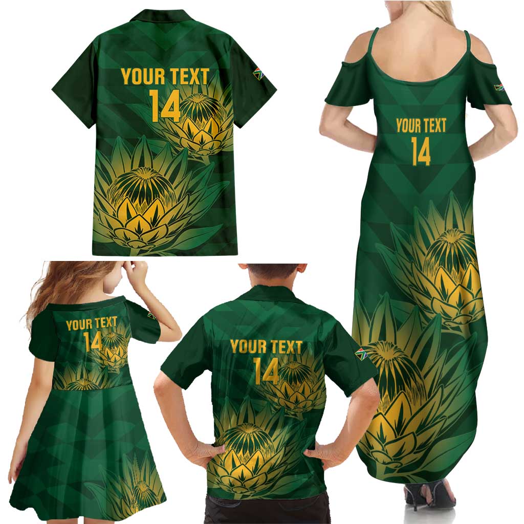 Custom South Africa Cricket Family Matching Summer Maxi Dress and Hawaiian Shirt Go Champions Proteas - Wonder Print Shop