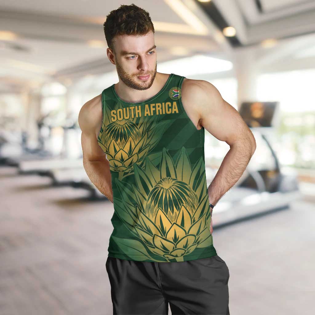 Custom South Africa Cricket Men Tank Top Go Champions Proteas - Wonder Print Shop