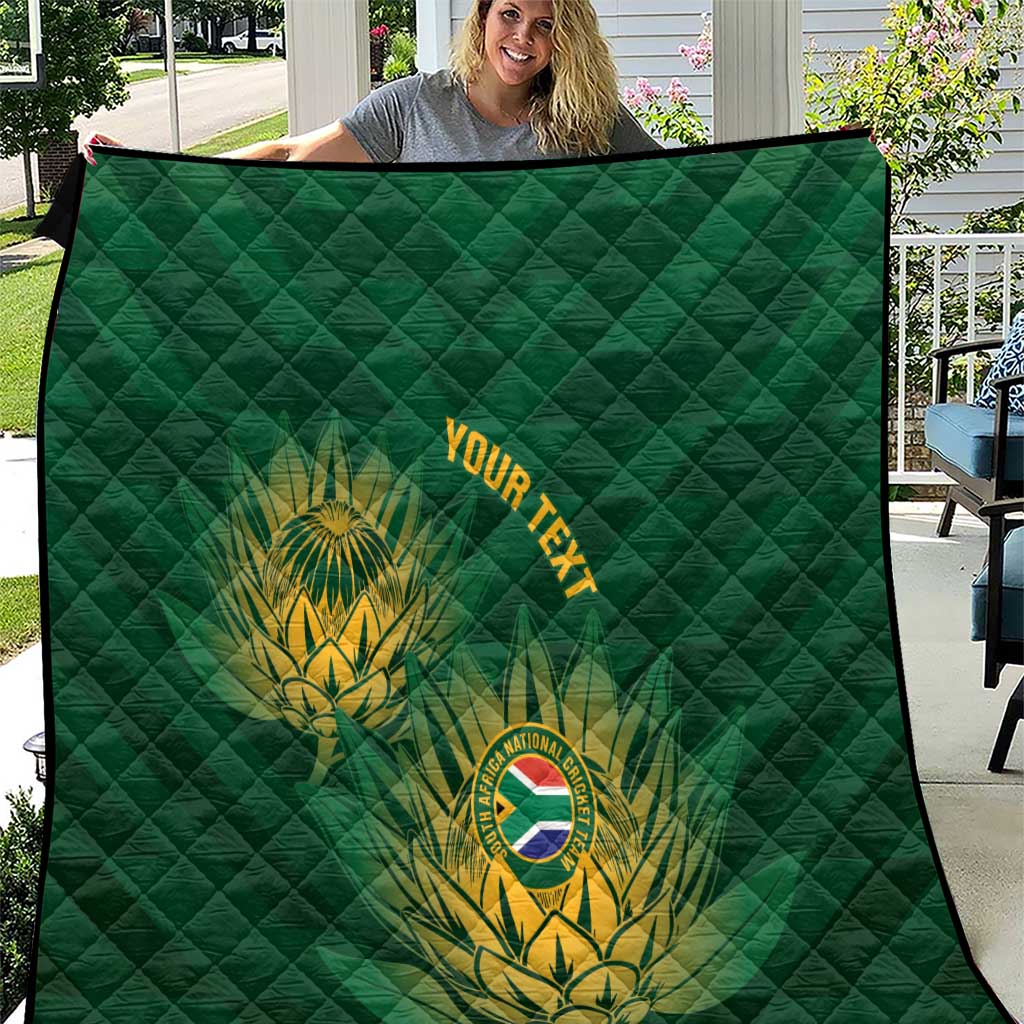 Custom South Africa Cricket Quilt Go Champions Proteas - Wonder Print Shop