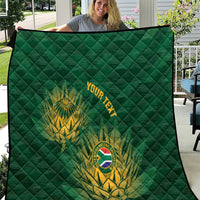 Custom South Africa Cricket Quilt Go Champions Proteas - Wonder Print Shop