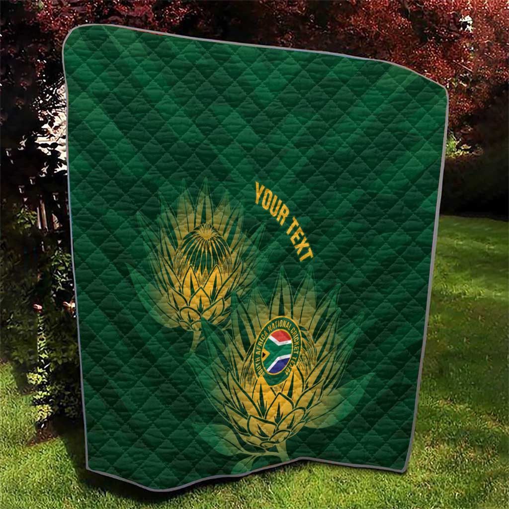 Custom South Africa Cricket Quilt Go Champions Proteas - Wonder Print Shop