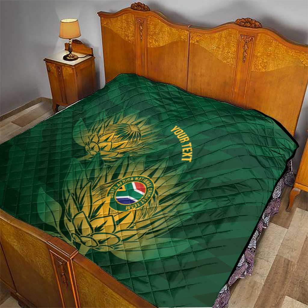 Custom South Africa Cricket Quilt Go Champions Proteas - Wonder Print Shop