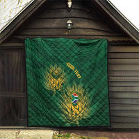 Custom South Africa Cricket Quilt Go Champions Proteas - Wonder Print Shop