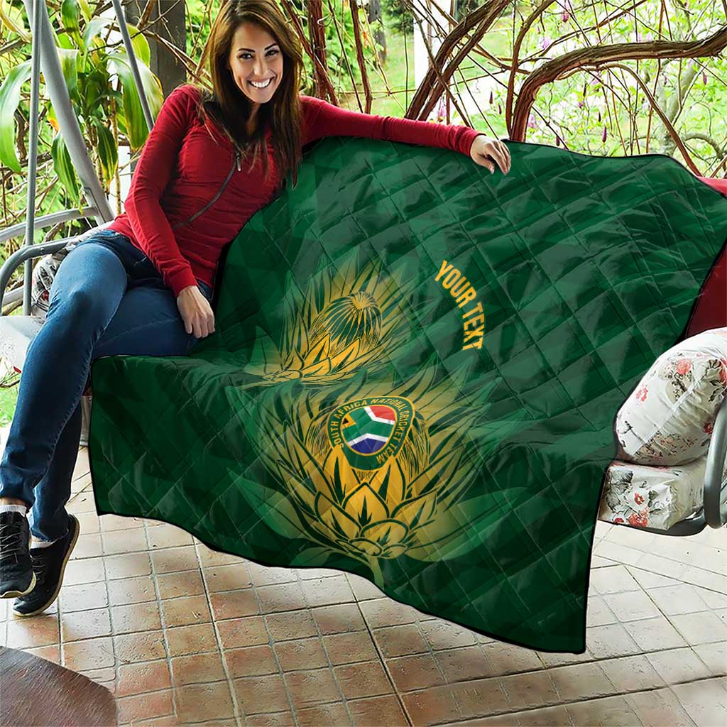 Custom South Africa Cricket Quilt Go Champions Proteas - Wonder Print Shop