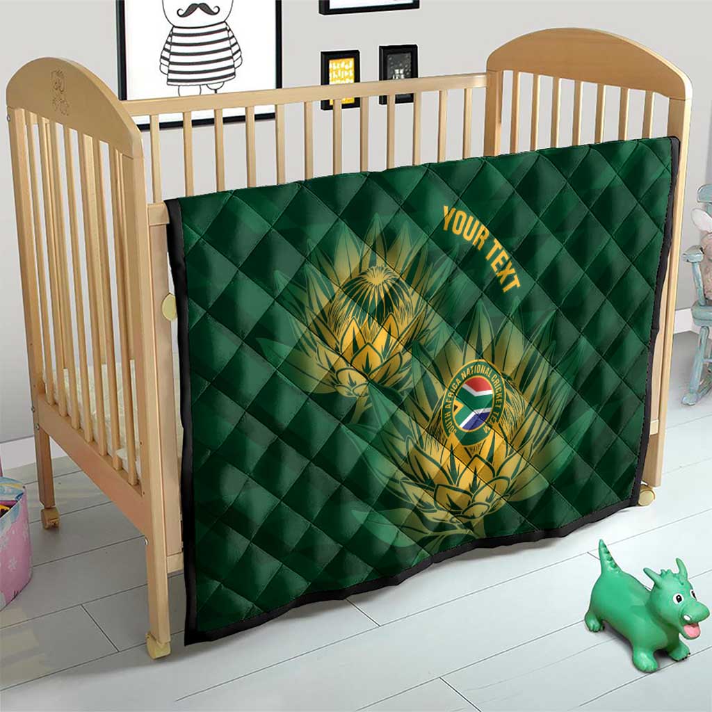 Custom South Africa Cricket Quilt Go Champions Proteas - Wonder Print Shop