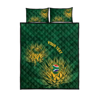 Custom South Africa Cricket Quilt Bed Set Go Champions Proteas - Wonder Print Shop