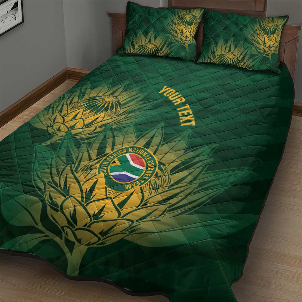 Custom South Africa Cricket Quilt Bed Set Go Champions Proteas - Wonder Print Shop