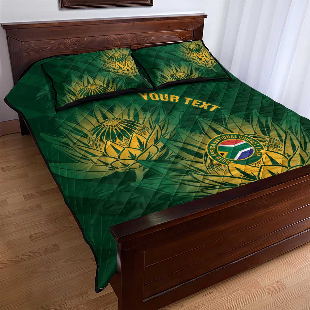 Custom South Africa Cricket Quilt Bed Set Go Champions Proteas - Wonder Print Shop