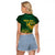 Custom South Africa Cricket Raglan Cropped T Shirt Go Champions Proteas - Wonder Print Shop