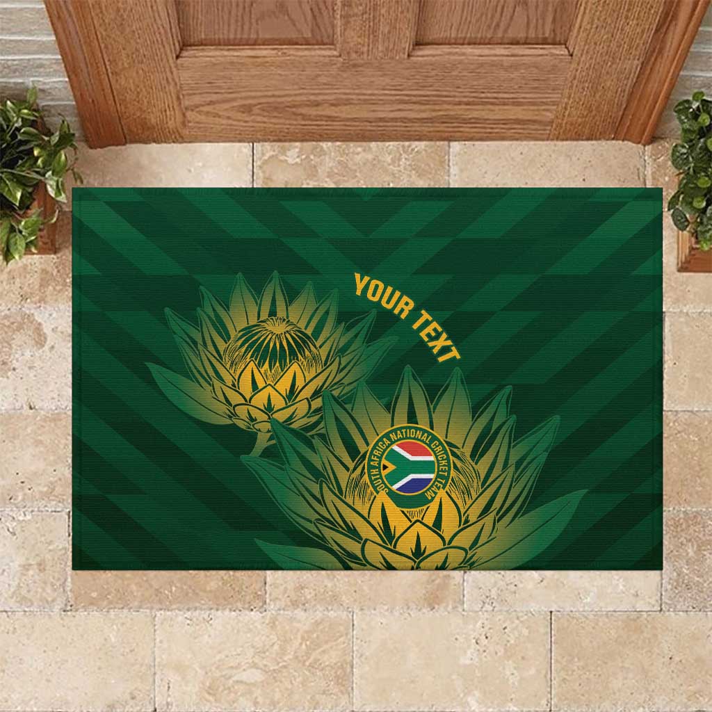Custom South Africa Cricket Rubber Doormat Go Champions Proteas - Wonder Print Shop