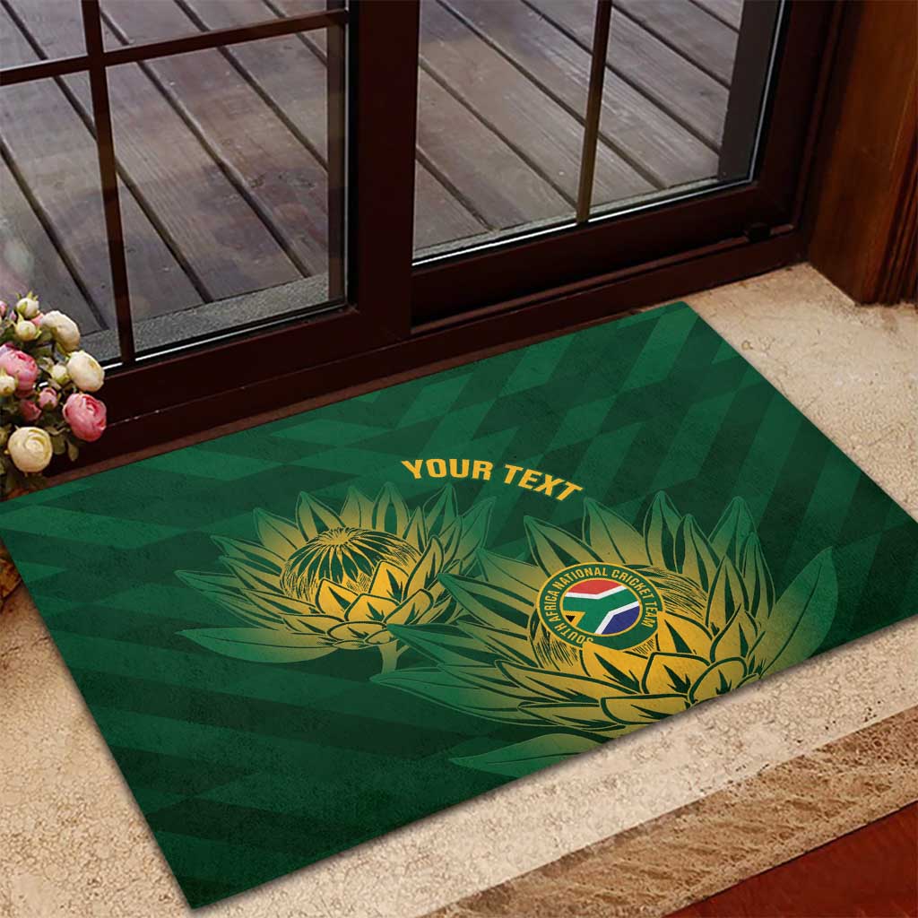 Custom South Africa Cricket Rubber Doormat Go Champions Proteas - Wonder Print Shop