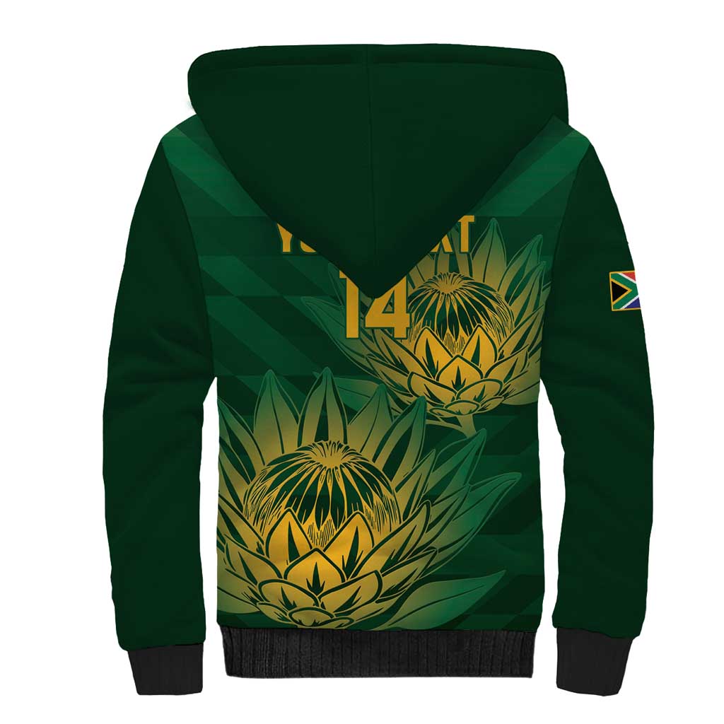 Custom South Africa Cricket Sherpa Hoodie Go Champions Proteas - Wonder Print Shop