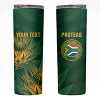 Custom South Africa Cricket Skinny Tumbler Go Champions Proteas - Wonder Print Shop