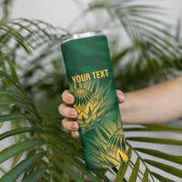 Custom South Africa Cricket Skinny Tumbler Go Champions Proteas - Wonder Print Shop