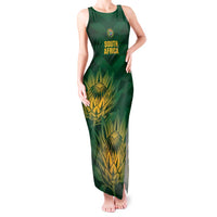 Custom South Africa Cricket Tank Maxi Dress Go Champions Proteas - Wonder Print Shop