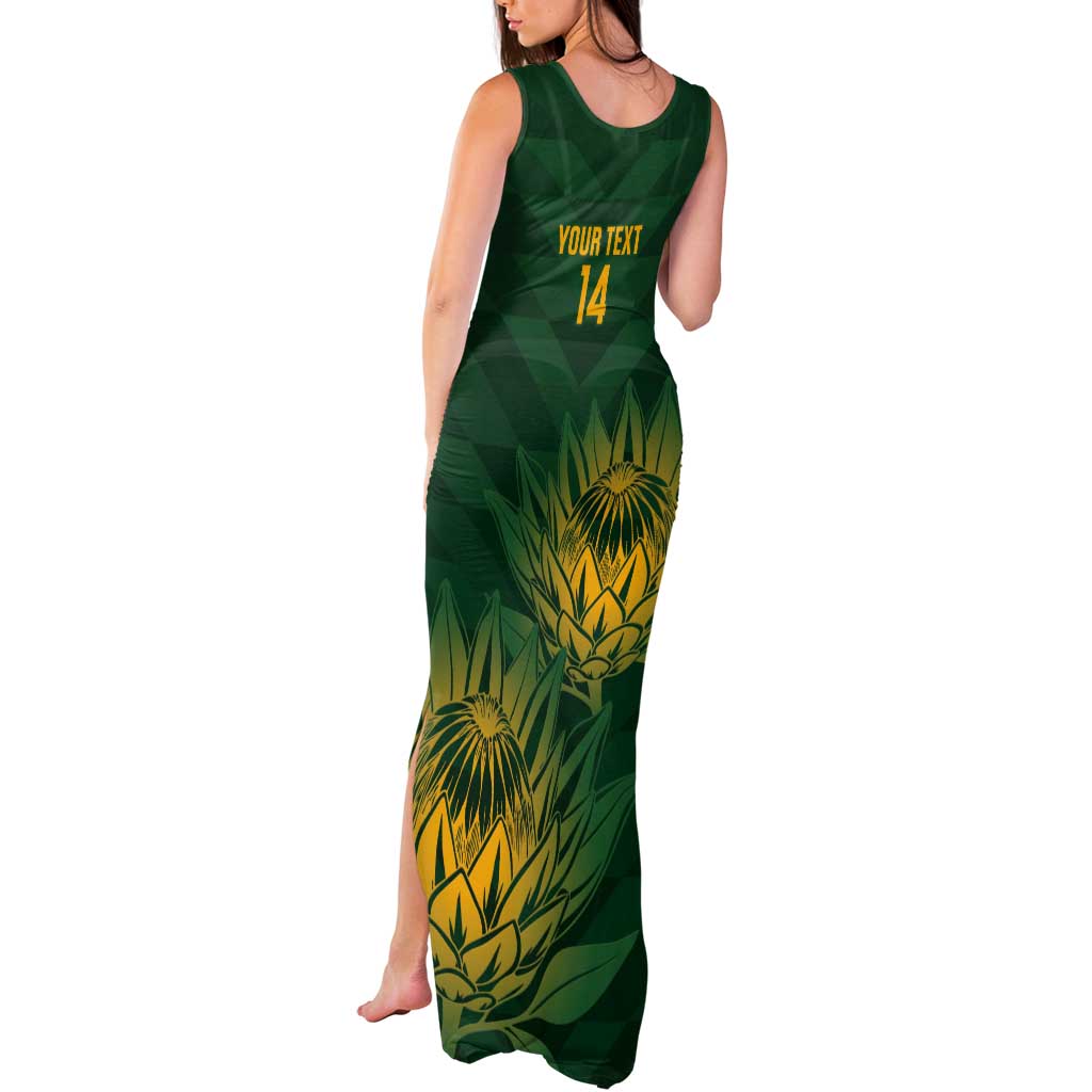 Custom South Africa Cricket Tank Maxi Dress Go Champions Proteas - Wonder Print Shop