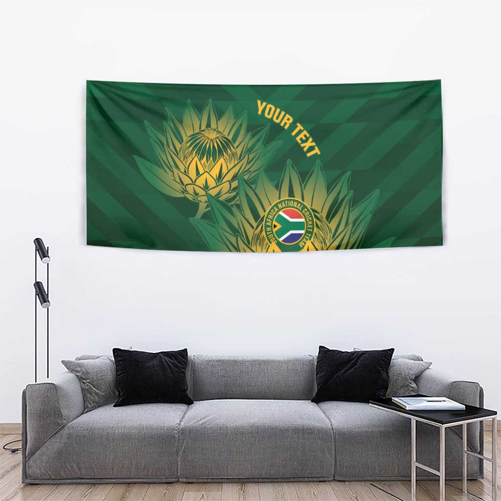 Custom South Africa Cricket Tapestry Go Champions Proteas - Wonder Print Shop