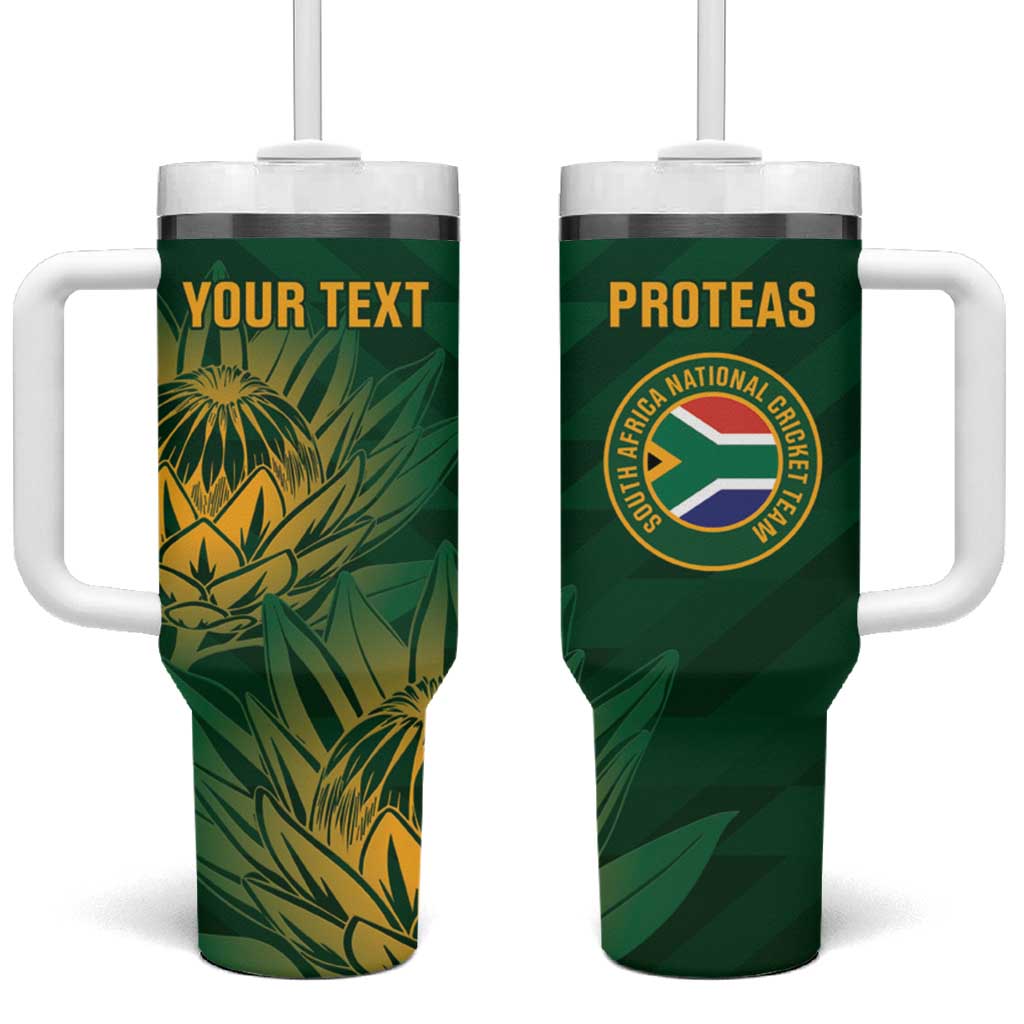 Custom South Africa Cricket Tumbler With Handle Go Champions Proteas - Wonder Print Shop