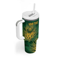 Custom South Africa Cricket Tumbler With Handle Go Champions Proteas - Wonder Print Shop