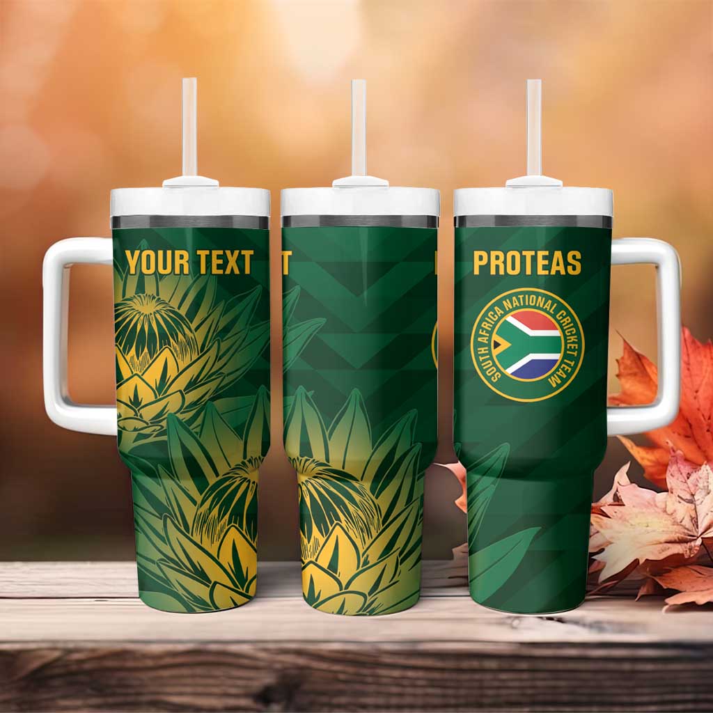 Custom South Africa Cricket Tumbler With Handle Go Champions Proteas - Wonder Print Shop
