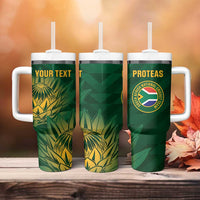 Custom South Africa Cricket Tumbler With Handle Go Champions Proteas - Wonder Print Shop