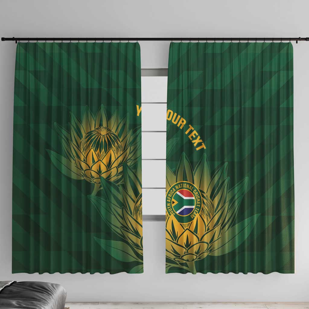 Custom South Africa Cricket Window Curtain Go Champions Proteas - Wonder Print Shop