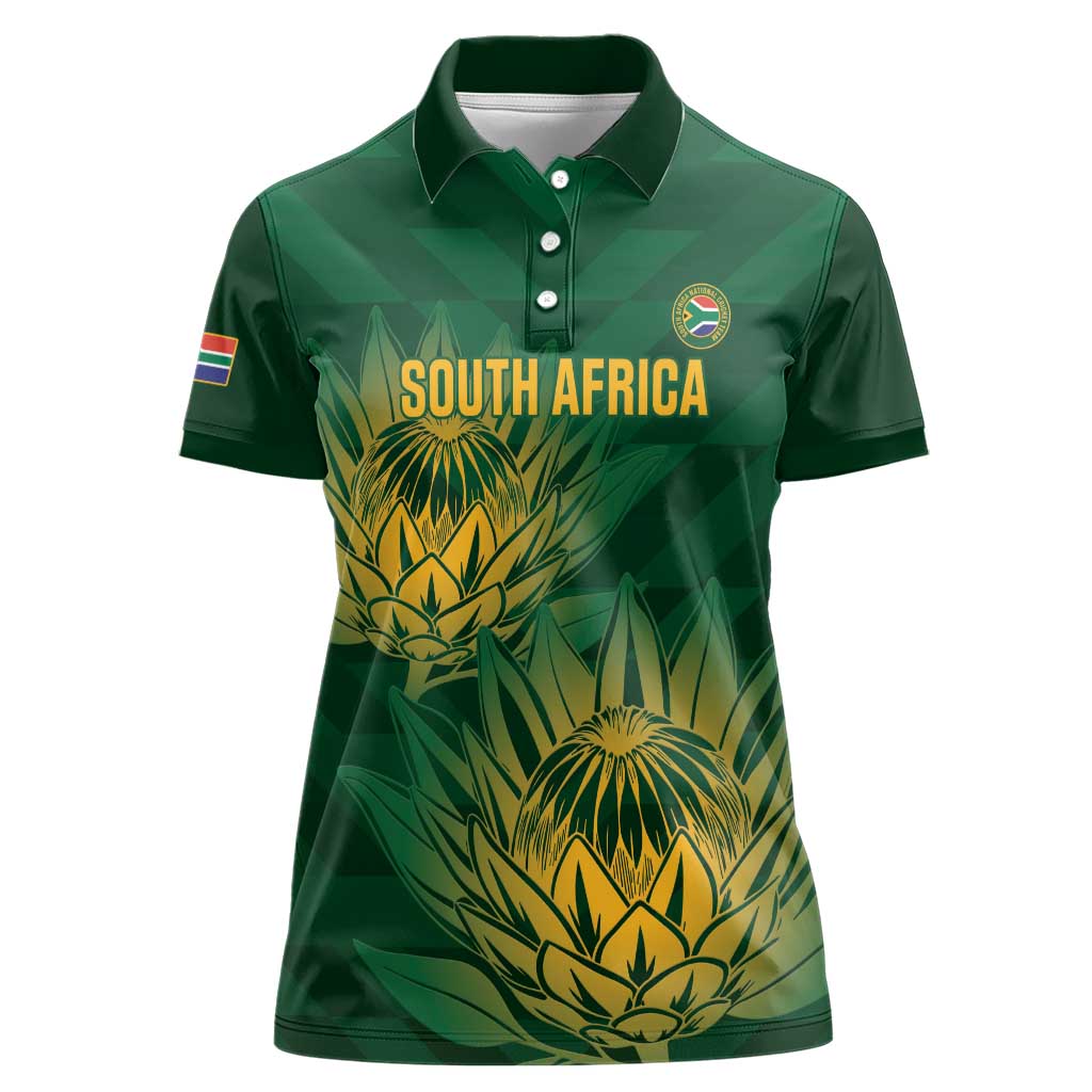 Custom South Africa Cricket Women Polo Shirt Go Champions Proteas - Wonder Print Shop