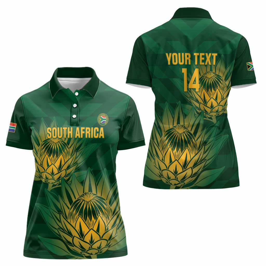 Custom South Africa Cricket Women Polo Shirt Go Champions Proteas - Wonder Print Shop