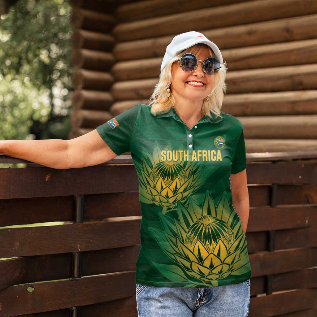 Custom South Africa Cricket Women Polo Shirt Go Champions Proteas - Wonder Print Shop