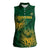 Custom South Africa Cricket Women Sleeveless Polo Shirt Go Champions Proteas - Wonder Print Shop