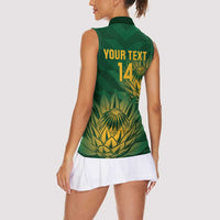 Custom South Africa Cricket Women Sleeveless Polo Shirt Go Champions Proteas - Wonder Print Shop