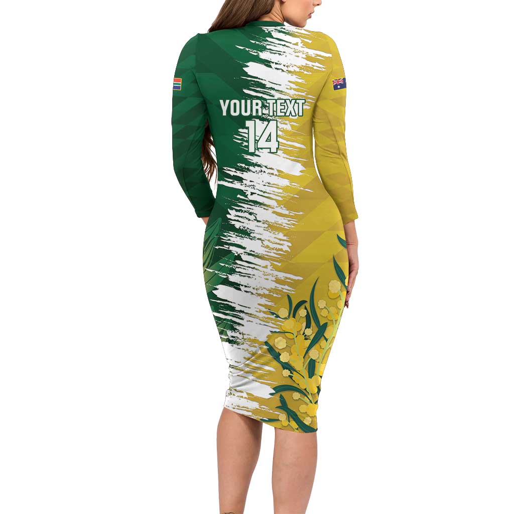 Custom Australia And South Africa Cricket Family Matching Long Sleeve Bodycon Dress and Hawaiian Shirt Aussies Proteas Together - Wonder Print Shop