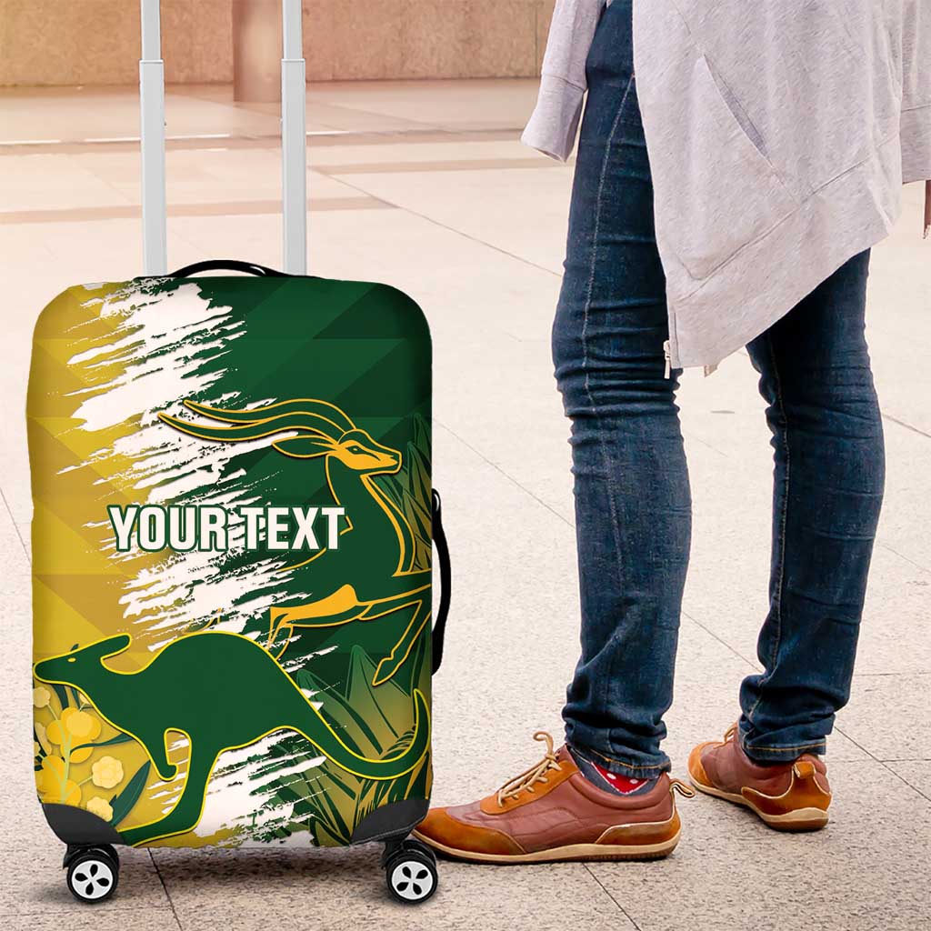 Custom Australia And South Africa Cricket Luggage Cover Aussies Proteas Together - Wonder Print Shop
